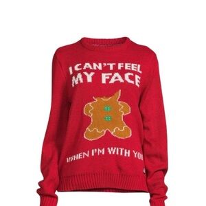 American Stitch Red Sweater with Gingerbread Design